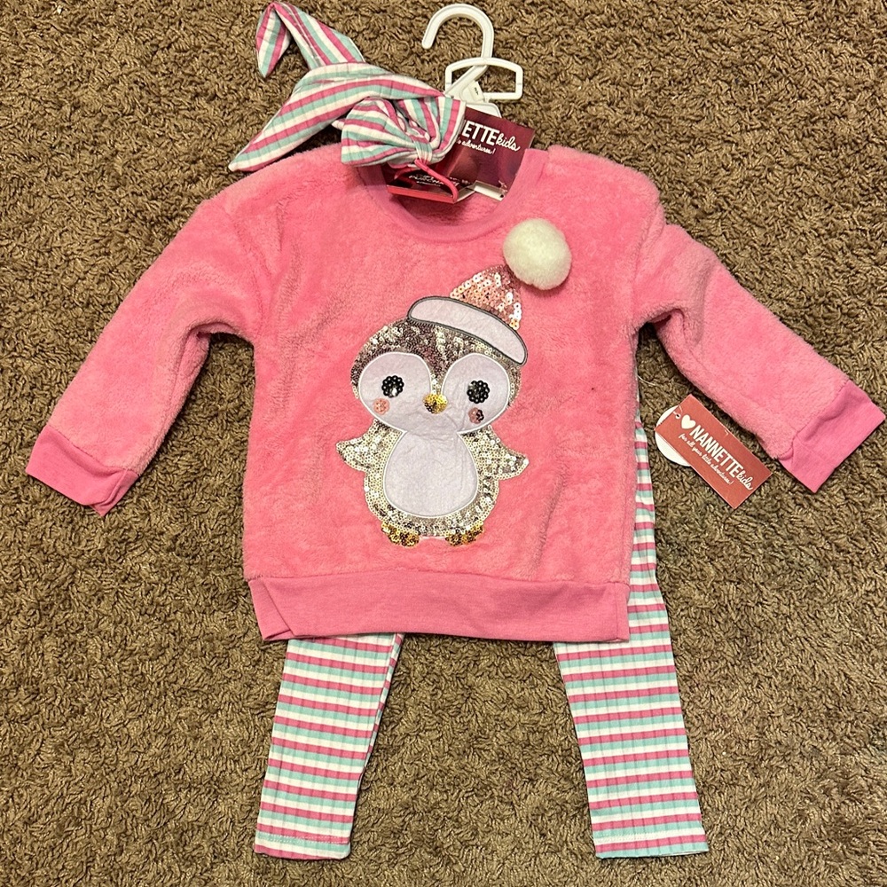 Pink Penguin Kids Matching Set by